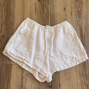 Reformation White Linen Shorts